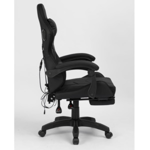 Chaise de jeu RGB avec 7 points de massage, inclinable, pivotante à 360°, pour adultes, design moderne avec haut-parleur Bluetooth - Product Image 4