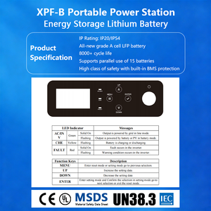 ชุดแบตเตอร์รี่แบบพกพา8000 25.6V 2.56kWh 100Ah ชุดเก็บพลังงานลิเธียมพร้อม100Ah XPF-B-25.6V 3kW - Product Image 2
