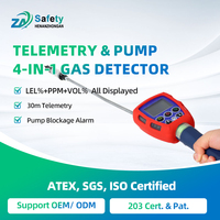 Détecteur de gaz portable multi-gaz à trois gammes, 4 gaz (O2, H2S, EX), moniteur de 3 gaz (LEL%, PPM, VOL%)