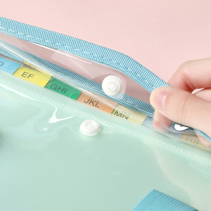 Mehrschichtige transparente PVC-Aktentasche für Studenten, wasserdichte Dokumententasche mit Druckknopf, erweiterbarer Ordner - Product Image 5