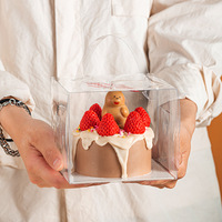 Boîte à gâteaux de 5 pouces Boîtes d'emballage de gâteau de pâtisserie cuites à la main transparentes de 4 pouces