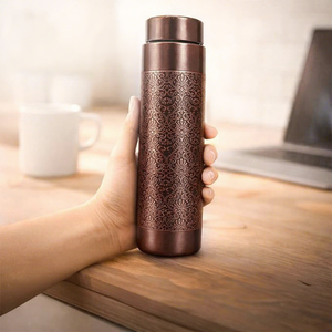 Luxury Pure Copper Hydration Vessel Handmade Drinking <b>Bottle</b> for Home Kitchen Outdoor Activities and Travel - Product Image 3