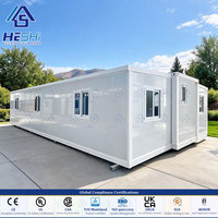 Maison préfabriquée extensible étanche de 20 pieds ou 40 pieds, conteneur habitable, 1, 2, 3, 4 ou 5 chambres, pour jardin ou petite maison