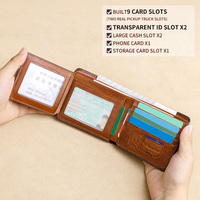 Dompet Pria Kulit Ultra Tipis, Dompet Pria Kulit Pendek Ultra Tipis, Baru, Retro, Kapasitas Besar, Klip Dolar