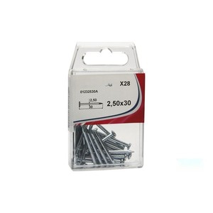 Punta in acciaio - blister da 15 pezzi, testa piatta da 25x50 mm, zincata per maggiore durata, ideale per ancoraggi e - Product Image 1
