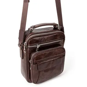 Новый дизайн, уникальная мужская сумка через плечо, вместительная сумка через плечо из натуральной кожи для мужчин
