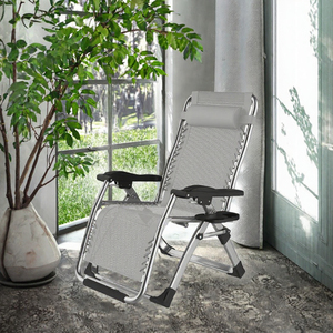 Luxury Modern Portable Adjustable Outdoor Full Body <b>Zero</b> <b>Gravity</b> Recliner Folding Beach <b>Chair</b> Sun Lounger- Cup Holder Metal Hote - Product Image 3