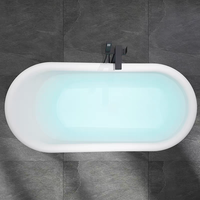 Baignoire autoportante moderne en acrylique cannelé blanc 1700 67'' Écologique pour bain à remous intérieur Hôtel Villa Maison Salle de bain
