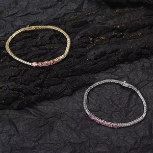 2Mm Tennis <b>Bracelet</b>, Zirconium Tennis <b>Bracelet</b> With Zircon Women's <b>Bracelet</b>. Tanjing Fashion Lijing Necklace - Product Image 3