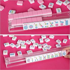 Jeu de tuiles de mahjong américain de 166 pièces avec tuiles roses (sans supports/accessoires) - Product Image 3