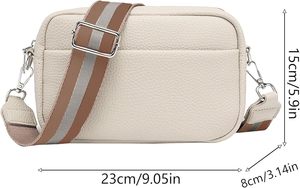 Women's All Season Versatile Casual <strong>Small</strong> <strong>White</strong> PU Leather Shoulder Bag With Shoulder Wide Straps <strong>Handbags</strong> for Women - Product Image 3