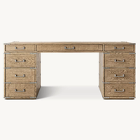Meubles de bureau classiques de luxe en bois massif et métal bureau d'ordinateur Villa hôtel ventes directes d'usine peuvent être personnalisés
