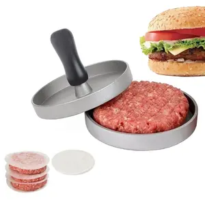 Yapışmaz alüminyum Hamburger presi Patty Maker 40 balmumu Patty kağıt