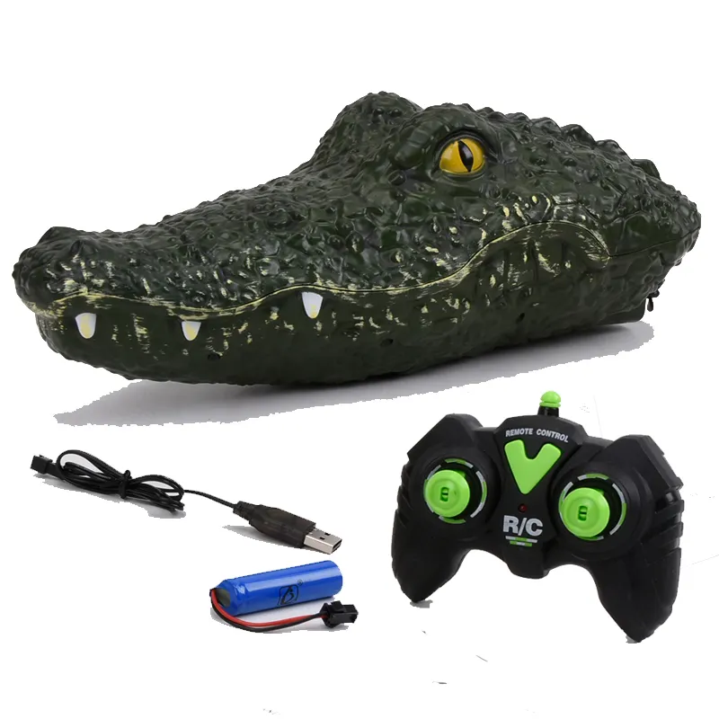 Bateau RC, jouet de simulation de tête de crocodile, 2.4g, télécommande, jouets électriques, jouets d'été, parodie d'eau, cadeau
