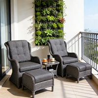 Fauteuil inclinable de balcon pour personnes âgées, canapé en rotin, mobilier de style campagnard américain, imperméable, résistant au soleil, mobile, pour terrasse et véranda
