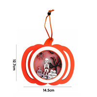 Ornement de citrouille en bois 3D superposé pour Halloween, décoration suspendue chat noir, panneau suspendu pierre tombale effrayante, décoration pour la maison, l'arbre et les fêtes