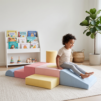 Blocs d'escalade en mousse souple combinables DIY, canapé modulaire pour enfants en velours côtelé arc-en-ciel, kit d'intégration sensorielle pour tout-petits en intérieur