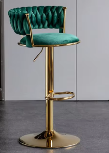 <span class=keywords><strong>Tabouret</strong></span> de bar pivotant en <span class=keywords><strong>velours</strong></span> <span class=keywords><strong>vert</strong></span> de luxe moderne, réglable en hauteur, avec pieds dorés, idéal pour la cuisine - Vente chaude directe usine - Product Image 6