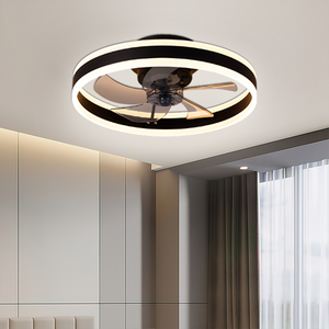 Quạt trần hiện đại 20 inch kiểu thấp tích hợp đèn, lắp âm trần, thích hợp cho phòng ngủ, phòng trẻ em và phòng khách - Product Image 2