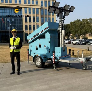 Torre de Iluminación Solar con Clasificación IP65, Panel Solar de 4*435W, 144000 Lúmenes, Luces LED, Remolque de Iluminación Móvil para Áreas Remotas - Product Image 1