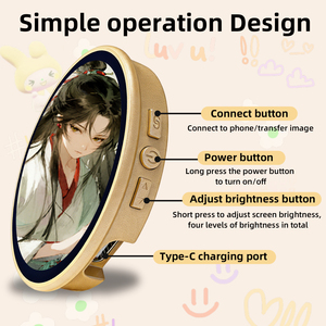 Pantalla Táctil HD de 1.85 Pulgadas, Insignia Electrónica con Imagen Personalizada, GIF Dinámico, Carga Tipo-<span class=keywords><strong>C</strong></span>, 500 mAh, para Conciertos, Comic Con - Product Image 5