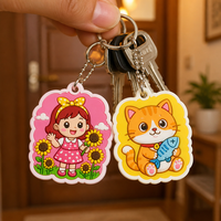 Llavero de Animales con Diseños Personalizados y Logotipo de Empresa, Patrones Coloridos para Niños, Recuerdo