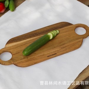 Vesta Home เขียงไม้อะคาเซียด้ามจับคู่ทรงรีสำหรับงานปาร์ตี้สเต็กชีสผลไม้ - Product Image 3