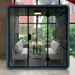 Soundproof Cabin 2021 Minimalist Soundproof Booth 4 Seat Office Pods Private Phone Booth Soundproofing Acoustic Cabin