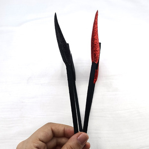 Diadema de metal con cuernos de diablo de tela brillante para Halloween, aro para el pelo de cosplay, accesorio festivo para disfraz de fiesta. - Product Image 5