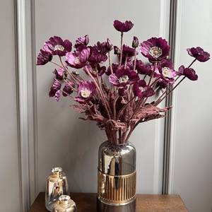 S586 Nuovo Design Autunnale, Fiori <span class=keywords><strong>di</strong></span> Papavero in Seta con Stelo Flessibile, Papavero Artificiale Realistico per Decorazioni Matrimoniali e Domestiche - Product Image 1