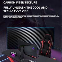 Bureau de jeu pour ordinateur en fibre de carbone noire avec éclairage d'ambiance RGB pour la maison et les bureaux e-sportifs (vente en gros)