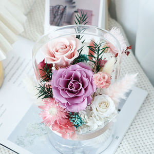 <span class=keywords><strong>Cesta</strong></span> de flores de mano de acrílico transparente avanzada, caja de flores eternas de <span class=keywords><strong>Navidad</strong></span> para maestros y Arte del Día de la madre - Product Image 1