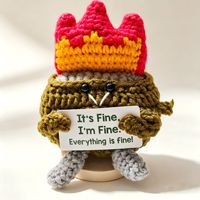 Poupée artisanale au crochet, motif dessin animé, énergie positive, poubelle flamboyante, cœur bicolore, nouveauté transfrontalière, produits phares en stock