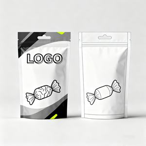 Sachet Doypack en feuille d'aluminium refermable, résistant à l'humidité, avec fermeture éclair, pour impression personnalisée, pour aliments pour bébés, chewing-gum, bonbons, biscuits, noix - Product Image 1