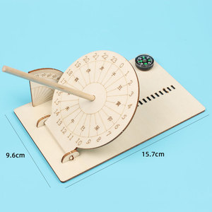Tự làm mô hình đồng hồ mặt trời, sinh viên làm bằng tay Đồng hồ năng lượng mặt trời, khoa học học tập hẹn giờ, bằng gỗ cực đồ chơi thí nghiệm - Product Image 3