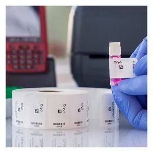Rotolo personalizzato Etiqueta Medical Freezer provetta etichetta criogenica adesivo per provette del sangue etichetta di congelamento per fiale di codici a barre a bassa temperatura