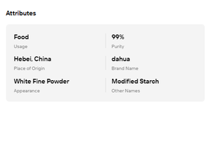 Almidón Modificado de Grado Alimenticio, Polvo de Maíz, Tapioca, Patata, Pregelatinizado, Blanco, Fino, 99% de Pureza, Suministro de Fábrica - Product Image 6