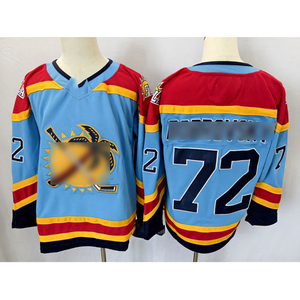 Maillot de hockey sur glace personnalisé blanc, gris sarcelle, vierge pour sublimation, avec logo Style Wild Cat, col à lacets, 100% polyester, pour jeunes et adultes - Product Image 5