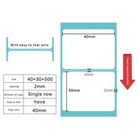 Etiquetas de Envío Térmicas Directas de Alta Calidad de Fábrica, 40x30mm, Rollo de Etiquetas Adhesivas con Código de Barras