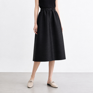 Women's Vintage High Quality <b>Plus</b> <b>size</b> Pleated <b>Skirt</b> <b>Elastic</b> <b>Waist</b> Flattering Fashion A-Line Knee-Length <b>Skirt</b> Breathable - Product Image 3