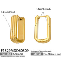 Pendientes de Aro Minimalistas de Acero Inoxidable, Chapados en Oro Real de 18K, Resistentes a la Decoloración, Versátiles, de Lujo Ligero y Alta Gama