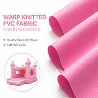 Tissu Air Dancer en PVC tricoté warp, résistant aux intempéries, rose féminin 1000D 20x20, pour fêtes à thème