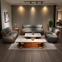 Canapé de bureau exécutif haut de gamme en cuir de vachette pleine fleur, résistant à l'usure, au design durable et confortable, idéal pour les immeubles de bureaux