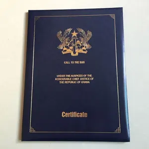 Funda de cuero con estampado personalizado, carpeta de documentos de tamaño A4, soporte de Certificado de cuero