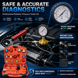 Kit de test de pression du système de refroidissement du radiateur <span class=keywords><strong>automobile</strong></span> 14 pièces - Détecteur de fuite de réservoir d'eau universel avec adaptateurs en aluminium anodisé - Product Image 4