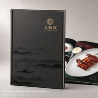 Desain dan Pencetakan Menu Kustom Buku Menu Hardcover Mewah untuk Restoran Cina Kanton Hotel Klub Makanan Mewah OEM ODM