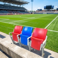 Sièges de stade pliables multi-sports avec accoudoirs rotatifs, en plastique moulé par soufflage, pour gymnases et terrains de sport extérieurs