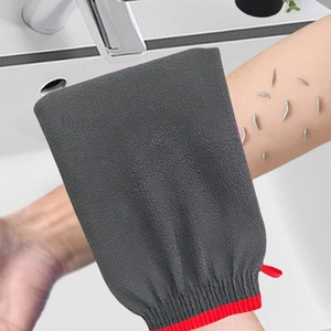 Gant de bain en rayonne noire simple 300D, gant de gommage en viscose du Maroc, gant magique exfoliant pour peaux mortes - Product Image 5