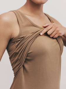 <span class=keywords><strong>Camiseta</strong></span> de maternidad, camisola de <span class=keywords><strong>lactancia</strong></span> de buen estiramiento, chaleco de <span class=keywords><strong>lactancia</strong></span> de algodón suave, camisetas sin mangas para embarazadas a XXL - Product Image 2