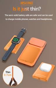 Banque d'alimentation magnétique sans fil en aluminium W002C 20W avec écran LED, ultra-mince, haute capacité, charge rapide pour plusieurs appareils - Product Image 5